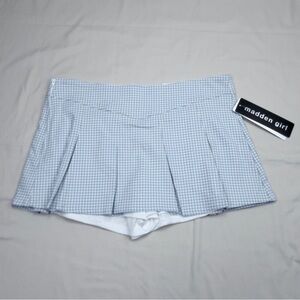 Madden Girl Gingham Blue Skort
